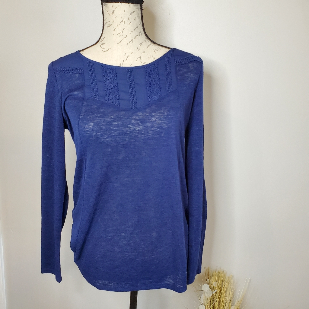 Lc Lauren Conrad Blue Pullover Top Sz M